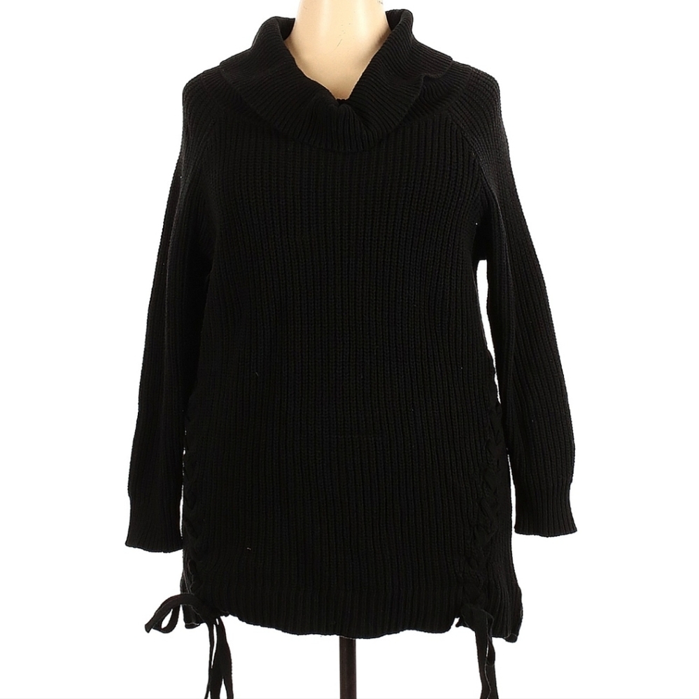 City Chic- Black Side Tie Sweater Dress/Top- Size 18- Excellent condition